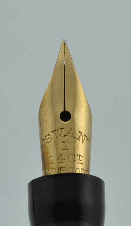 Mabie Todd (UK) 1919 Swan Self-Filler - BHR, 14k Fine Flexible Nib